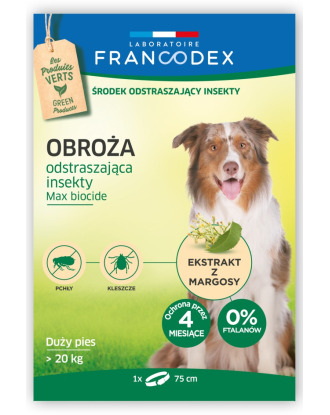 Francodex Repellent Collar - obroża przeciw insektom dla dużych psów powyżej 20kg (75cm)