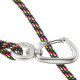 Hurtta Adjustable Rope Leash Eco Licorice - regulowana smycz linka z miękkim uchwytem dla psa, czarna z neonowymi wstawkami