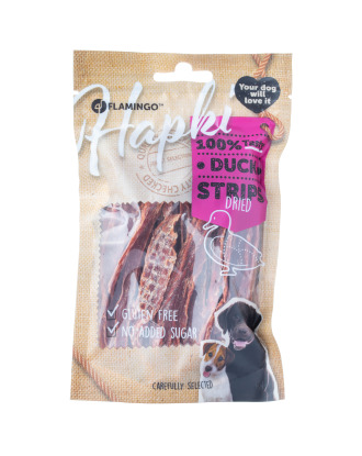 Flamingo Snack Duck Jerky 85g - przysmaki dla psa, paski suszonej kaczki